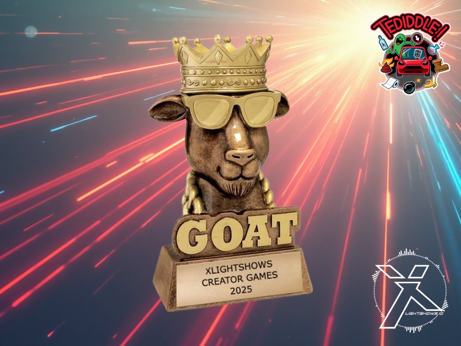 XLightShows Creator Games 2025 GOAT trophy